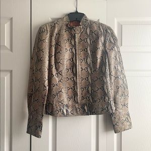 Rouge Snake skin Genuine Leather Jacket